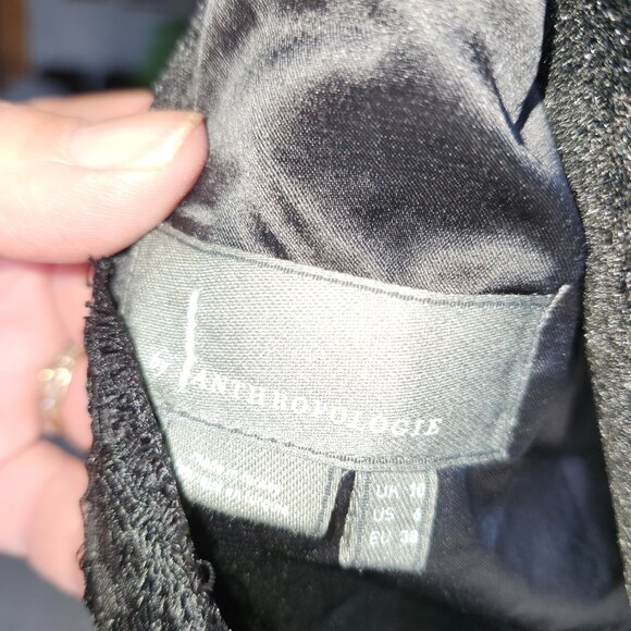 Anthropologie Long Sleeve Lace Romper In Black Size  6 - Picture 11 of 15